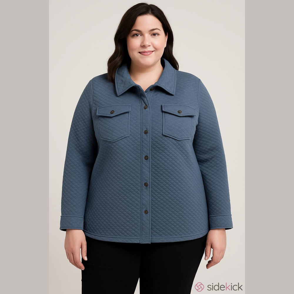 Onque Casuals Women's Quilted Utility Jacket - Navy